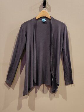 H.I.P. Happening in the Present Gray Draped Open Front Cardigan Small